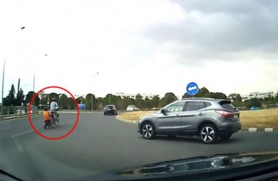 Video showing bicycle at roundabout raises questions of child and road safety