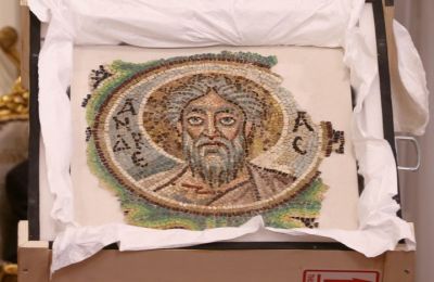 Rare 6th century mosaic depicting St. Andrew