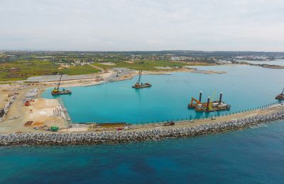 Video and photo images show Ayia Marina construction moving along in Cyprus, Spring 2018