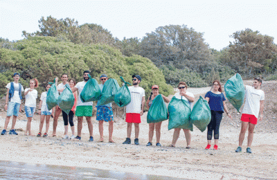 Kathimerini Cyprus on a cleanup mission in Akamas on September 16th