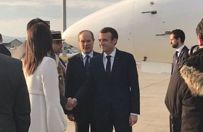 Macron arrives in Cyprus