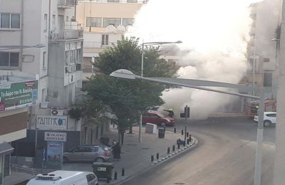 Cars engulfed in flames on Nicosia roads