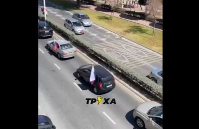 Limassol: Objects thrown at pro-Putin motorcade in protest