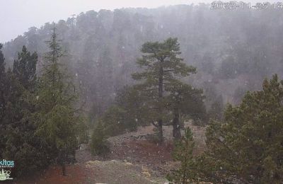 See the first snowfall in Troodos (video)