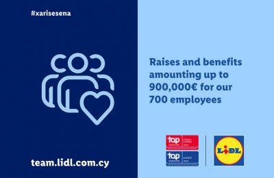 Lidl Cyprus proceeds with raises and benefits amounting up to €900,000 for its 700 employees