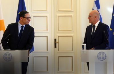 We will never accept a divisionary or two-state solution, Cypriot new FM says after meeting with Greek counterpart