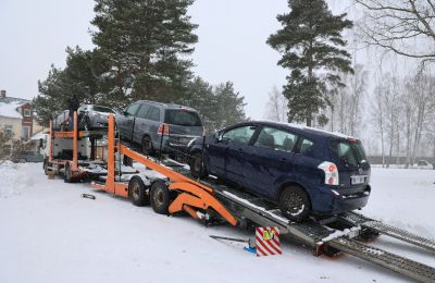 The first eight cars confiscated from drunk drivers are on their journey from Latvia to Ukraine. 