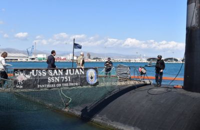 Cypriot President Nikos Christodoulides on USS San Juan, nuclear-powered fast attack submarine on scheduled port visit