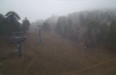 First snowfall adorns Troodos mountains in wintry splendor