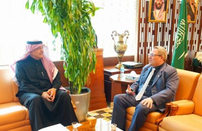 File photo of Deputy Minister of Education of Saudi Arabia, Mohammed Alsudairy and Cyprus Ambassador to Saudi Arabia, H.E. Mr Alexis Phedonos-Vadet.