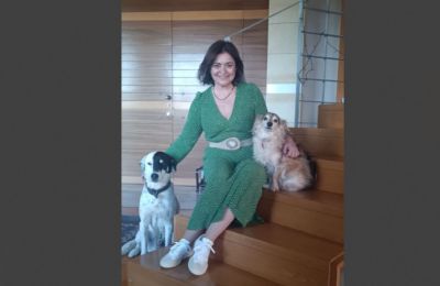 VOLT member, Sophia Vassiliou, at home with her dogs Two-face and Luna