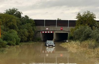 Roads turned into rivers amid thunderstorms and hail