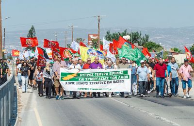 Protests erupt at Akrotiri against Israeli airstrikes and British military bases