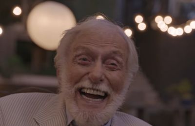 Dick Van Dyke's signature ear-to-ear smile, from Coldplay's newest music video.