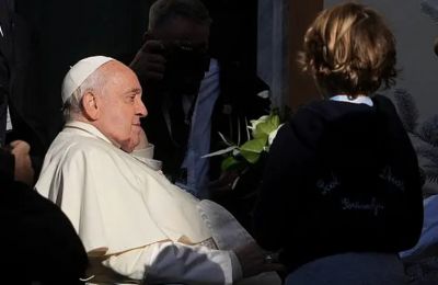 Pope Francis in Corsica.  AP photo/Alessandra Tarantino