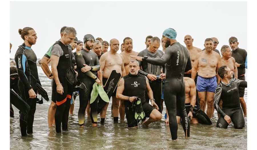 Participants gather to swim and march in solidarity, spreading hope and support for children battling cancer. Credit 'Little Heroes' Facebook