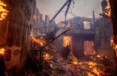 House in Pacific Palisades, CA burned to the ground - AP Photo by Ethan Swope