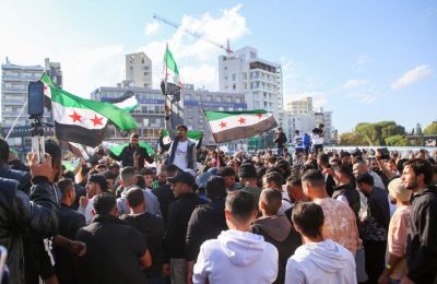 File photo of Syrians celebrating Nicosia after Assad's downfall