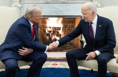 File photo of Trump and Biden at the White House - AFP via Getty