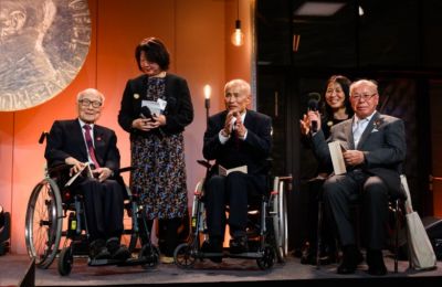 'They need to hear these stories, join anti-nuclear groups, and educate themselves,' urged Shigemitsu Tanaka. Photo credit: The Nobel Peace Center