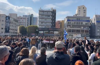 Remembering the lives lost in the Tempi tragedy. Photo credit: Andrianos Rodrigues Charalambous Facebook