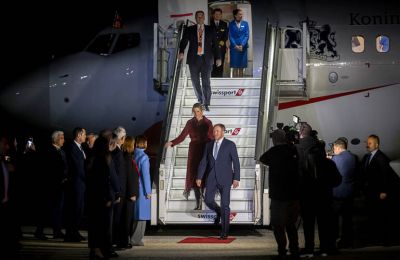 The King and Queen Máxima arrive at Larnaca International Airport.. Image: ©Patrick van Katwijk