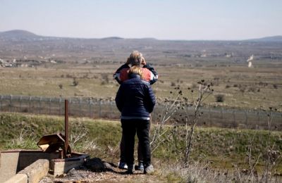 Photo of an Israeli man in the Israel-annexed Golan Heights, by Jalaa Marey, AFP
