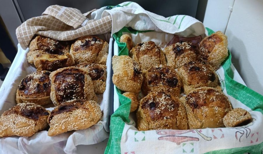Freshly baked Flaounes in Agios Theodoros, Larnaka District