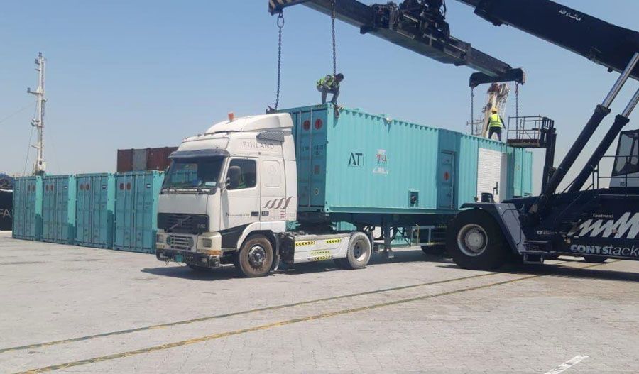 Desalination units loaded up and headed to Cyprus