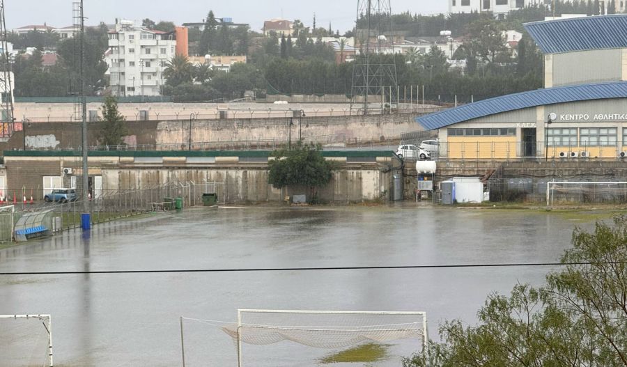 Rain drenches Cyprus, Makarios Stadium now a mini lake