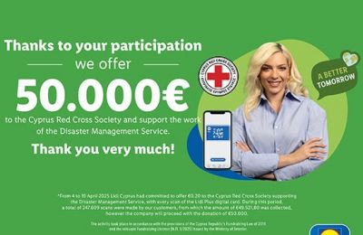 Lidl Cyprus steadily supports the work of the Cyprus Red Cross with a new donation of 50,000€