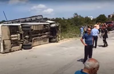  Accident reported in Yalousa, within Cyprus’s Turkish-occupied northern territory. Photo screen captured from Cyprus Mirror Youtube.