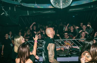 Osman Merter playing his set at a nightclub in Nicosia.