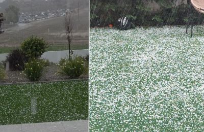 Spring storm turns streets white in Dali