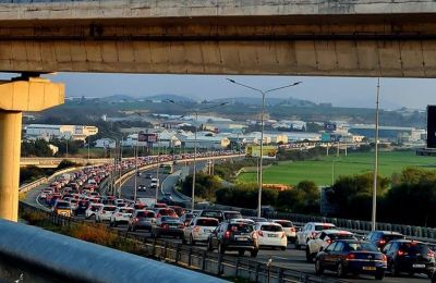 File photo of highway traffic from last year due to road works.