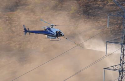 File photo of a helicopter cleaning power lines (courtesy: Powerlink Queensland FB page)