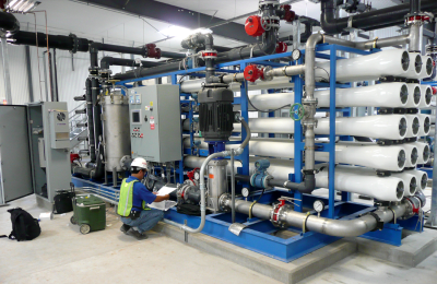 Crews race to complete installation for water delivery now targeted for July 22. Photo courtesy of Wetpurewater.com