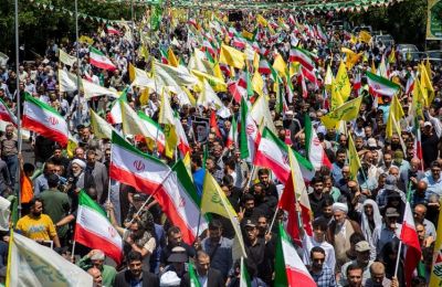 Iranians protesting in Tehran. Calling for immediate retaliation. (AP)