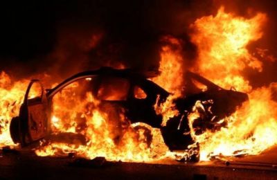 File photo of a car on fire in Limassol.