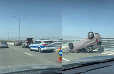 Driver hospitalized after car overturns on Tseri highway