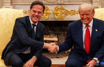 UNSG Mark Rutte visiting US President Trump at the White House. File photo.
