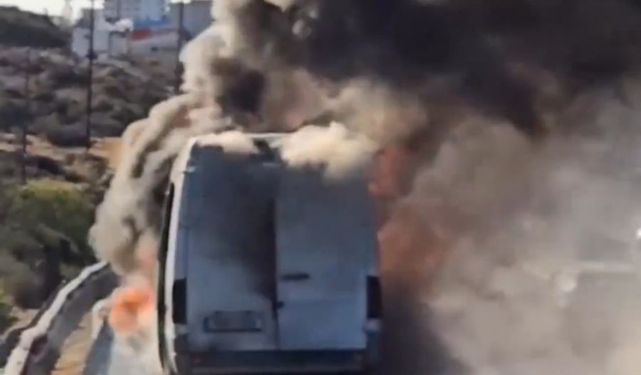 Party leader calls for investigation into van fire. Photo screen captured from @diplarose X video