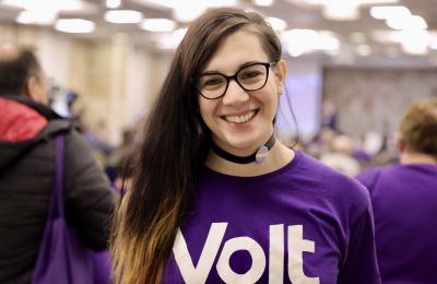 Electra Rome Dochtsi champions justice, digital reform, and inclusion as Greece’s first openly trans party leader. Photo courtesy of Electra Rome Dochtsi Facebook