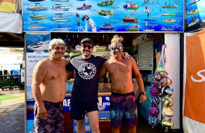 President’s visit boosts morale as Mike Watersports gears up for the season at Konnos Bay. Photo courtesy of Mikewatersports Konnos Facebook