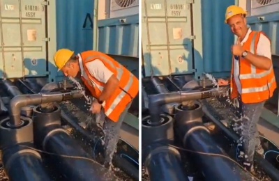 Mobile desalination units begin phased rollout as part of urgent plan to address Cyprus’ water shortage. Photo screen captured from @riapan82 X video