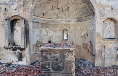 Historic Church of Agios Ioannis the Russian in Vouni destroyed by fire