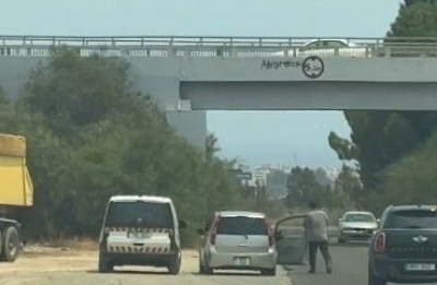 Residents criticize continued traffic camera operations near evacuation areas as wildfire forces mass departures. Photo screen captured from Stefani Ioannidou Facebook video