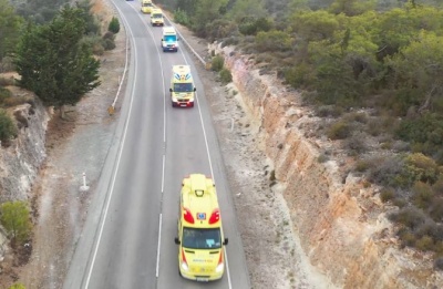 Coordinated efforts with health and civil defense services aid wildfire evacuees. Photo screen captured from ambuline.eu website