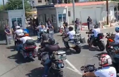 Motorcyclists block road to occupied Cyprus, sparking social media firestorm