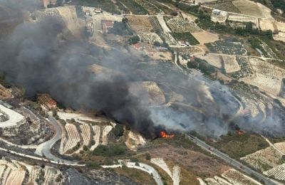 Firefighters battle blaze near Omodos; situation improving, officials say